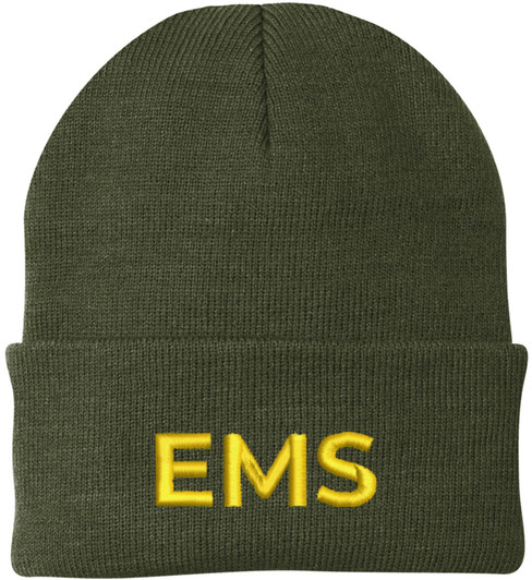 EMS Embroidered Beanie | Emergency Medical Services Paramedics First Responders Skull Cap | 100% Acrylic Hat