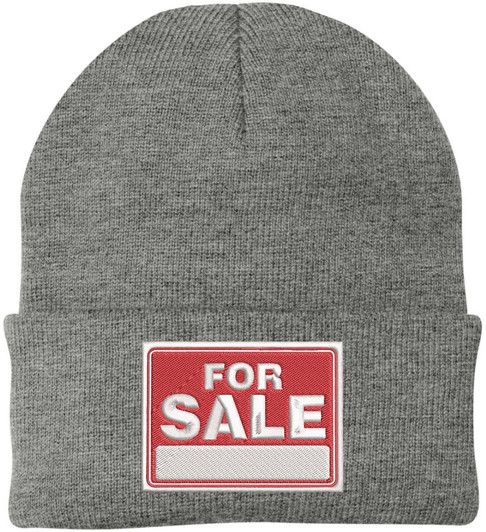 FOR SALE Sign Embroidered Beanie Hat Adjustable Warm Skull Winter Cap