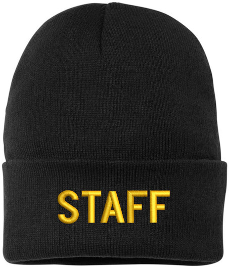 STAFF Beanie Warm Winter Watch Cap Embroidered STAFF Uniform Work Winter Hat