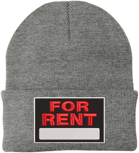 FOR RENT Sign Embroidered Beanie Hat Adjustable Warm Skull Winter Cap