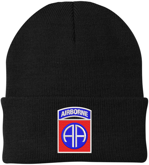 82nd Airborne Division US Army Embroidered Beanie Hat | USA Military Army 100% Acrylic Knitted Skull Cap