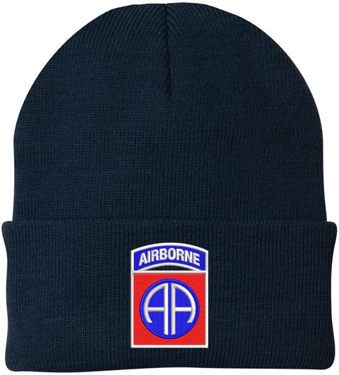 82nd Airborne Division US Army Embroidered Beanie Hat | USA Military Army 100% Acrylic Knitted Skull Cap