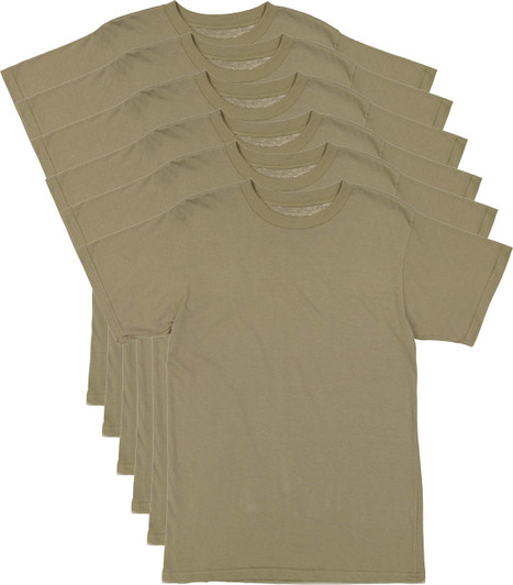 AR 670-1 Army Compliant Coyote Brown Mens Military T-Shirt Poly Cotton MultiCam OCP Scorpion Uniform Approved 6-Pack