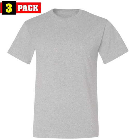 Solid Color Military Style T-Shirts | Poly/Cotton Army Short Sleeve Crewneck Tee Shirts | 3 Pack