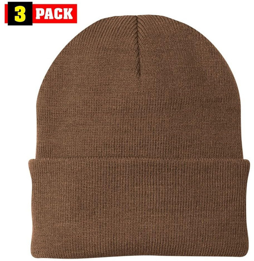 3 Pack Acrylic Beanie Watch Caps, Warm Knit Skull Cap for Men & Women, Blanks Soft Winter Hats