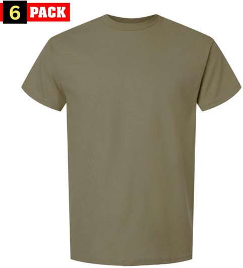 AR 670-1 Army Compliant Coyote Brown Mens Military T-Shirt 100% Cotton OCP Scorpion Uniform Approved 6-Pack