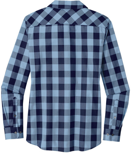 Women’s Buffalo Plaid Flannel Shirt Button Up Open Collar Lightweight Super Soft French Front Top