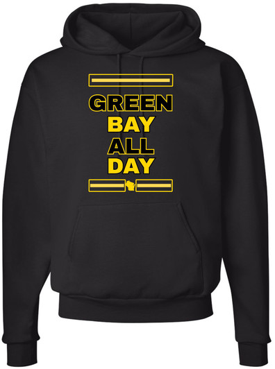 Green Bay All Day Hooded Sweatshirt | Wisconsin Football Fan Hoodie Comfortable Game Day Pullover