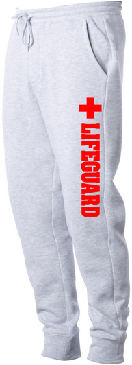 Lifeguard Sweatpants Fleece Jogger Pants with +LIFEGUARD Print Beach Pool Rescue Training with Pockets