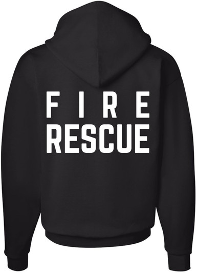Fire Rescue Team Double Sided Hoodie Sweatshirt Printed Firefighter Dept. First Responder Warm Hooded Pullover