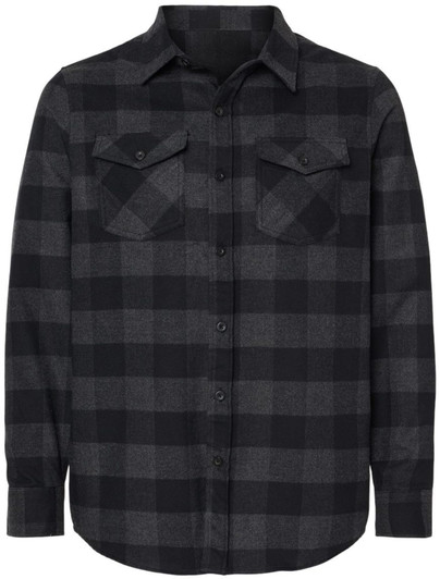 Buffalo Plaid Flannel Button Up Shirt | Heavy & Soft Poly/Cotton Double Pockets with Flaps