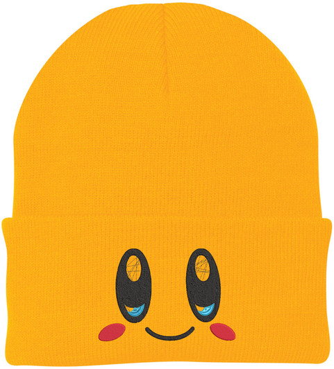 Kawaii Smiley Face Embroidered Beanie Adorable Cartoon Expression 100% Acrylic Knit Winter Skull Cap