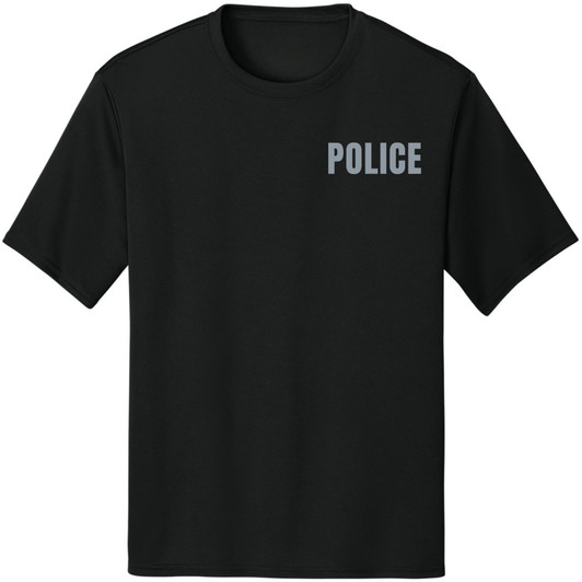 Police Moisture-Wicking T-Shirt Uniform Officer Team Performance Work Quick Dry Tee Shirt, 100% Polyester