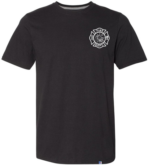 Fire Dept. Fire Rescue Performance T-Shirt | 100% Polyester Firefighter Athletic Double Side Print Tee