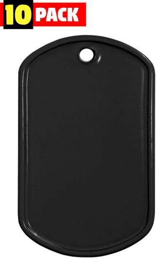 Blank Military Dog Tags Bulk Pack - 10 Stainless Steel ID Tags for Pets, Backpacks, Luggage, Gear, Crafts & DIY Projects (Choose Pack Set)
