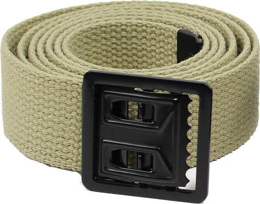 100% Cotton Web Belt – Military Tactical Canvas Belt with Open-Face Buckle, Adjustable 54” Long