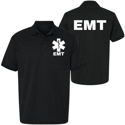 EMT Polo Shirt Emergency Medical Technician First Responder 911 Paramedic Golf Shirt