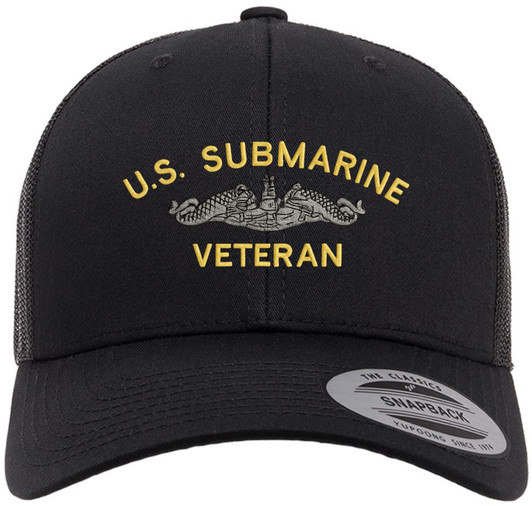U.S. Submarine Veteran Embroidered Trucker Hat Navy Military Mesh Back Snapback Baseball Cap