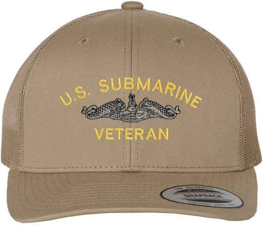 U.S. Submarine Veteran Embroidered Trucker Hat Navy Military Mesh Back Snapback Baseball Cap