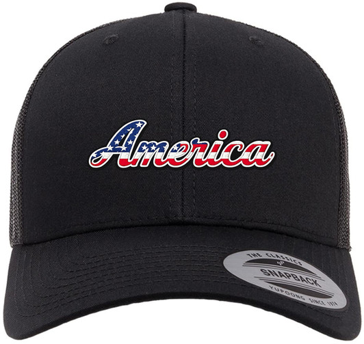 Army Universe Red White & Blue America Flag Embroidered Trucker Hat | Stars & Stripes USA Meshback Cap