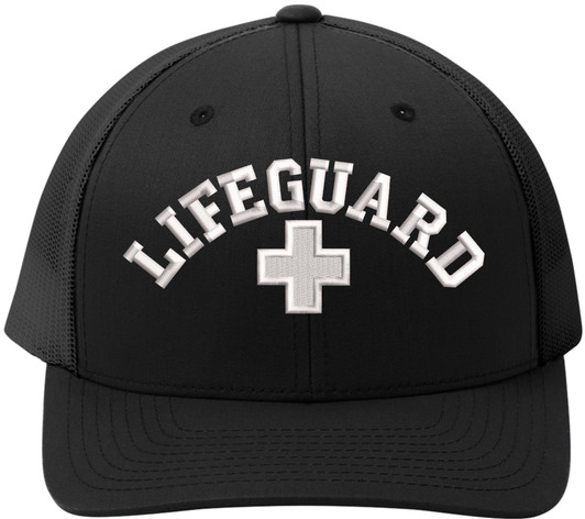 Lifeguard Embroidered Trucker Hat | Mesh Back Snapback Adjustable Professional Safety Baseball Cap