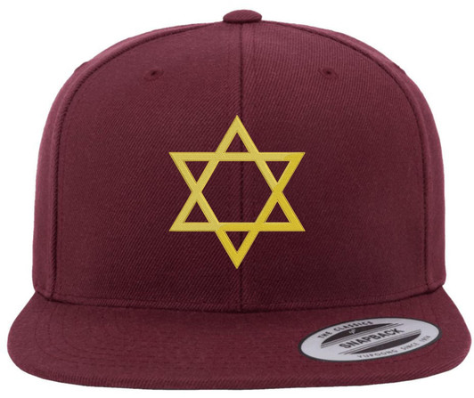 Star of David Hat Magen David Embroidered Baseball Cap Jewish Adjustable Flat Bill Snapback Hat