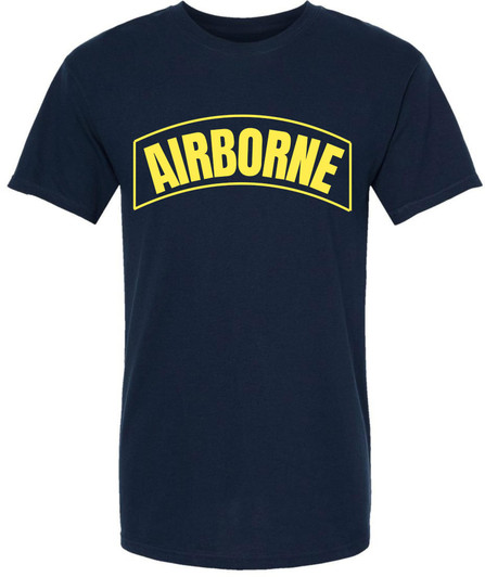 Airborne Logo Army T-Shirt | U.S. Paratrooper Military Tactical Logo 100% Cotton Short Sleeve Tee Shirt