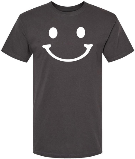 Smile Face Graphic Printed T-Shirt Happy Face Minimalist Streetwear 100% Cotton Crewneck Tee