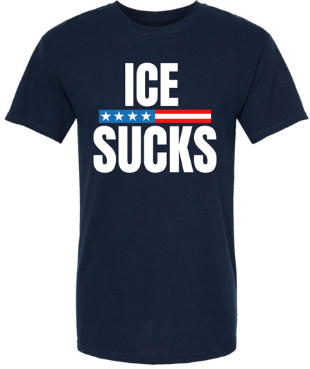 ICE Sucks T Shirt Anti ICE Political Protest Graphic Tee, Funny Activist Short Sleeve Shirt for Men & Women