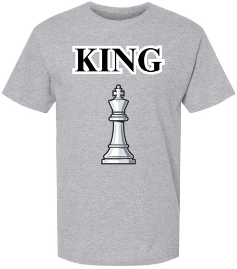 Chess King Printed T Shirt Chess Player Board Game Graphic Tee 100% Cotton Crewneck