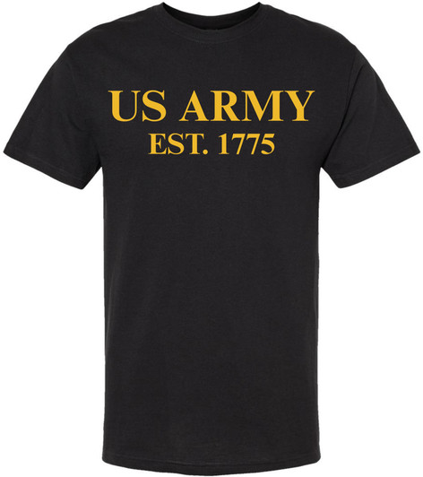 US Army Est. 1775 Printed T-Shirt | USA Military Veteran Tee American Patriotic Liberty Short Sleeve Shirt