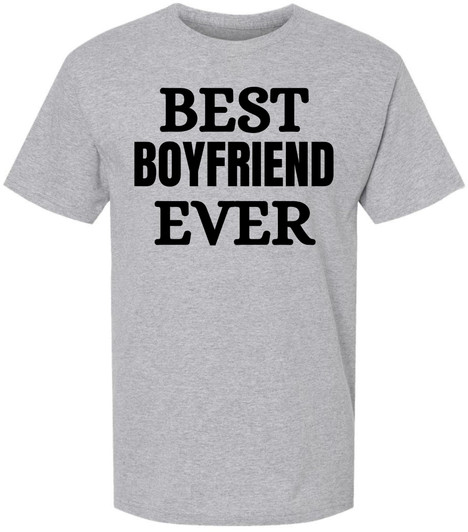 Best Boyfriend Ever Printed T-Shirt Romantic Boyfriend Anniversary Valentines Day Cotton Crewneck Tee
