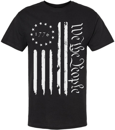 We the People 1776 USA Distressed Flag T-Shirt | US Independence Day July 4th Patriot Freedom Short Sleeve Shirt