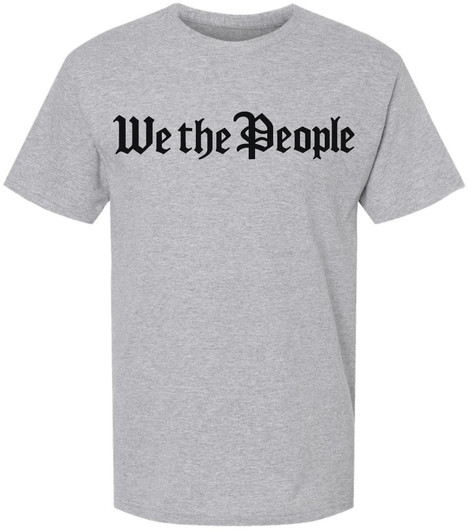 We The People Printed T-Shirt Patriotic USA Constitution Graphic Cotton Crewneck Tee