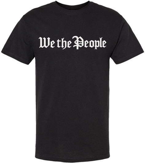 We The People Printed T-Shirt Patriotic USA Constitution Graphic Cotton Crewneck Tee