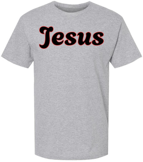 Jesus Printed Graphic T-Shirt Christian Faith Religious Cotton Crewneck Tee