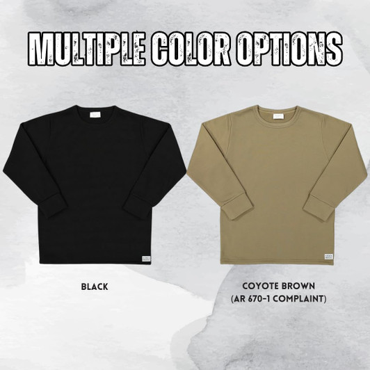 Men's Cold Weather Fleece-Lined Crew Neck Thermal ECWCS Undershirt Top Extreme Base Layer Shirt