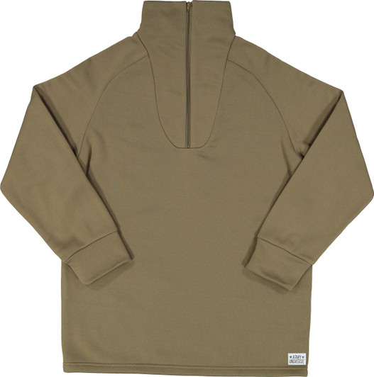 Men's Cold Weather Fleece-Lined Quarter Zip Thermal ECWCS Undershirt Top Underwear Shirt