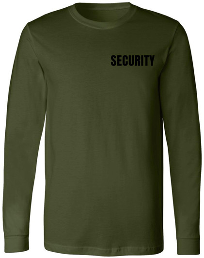 SECURITY Long Sleeve T-Shirt Poly/Cotton Blend Uniform Officer Guard Duty Event Staff Tee Shirt