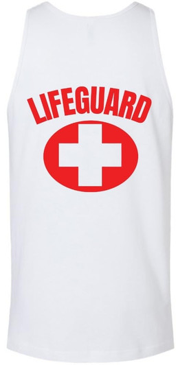 Lifeguard White Cross Printed Unisex Tank Top - Water Safety Rescue Watch Tank Tee
