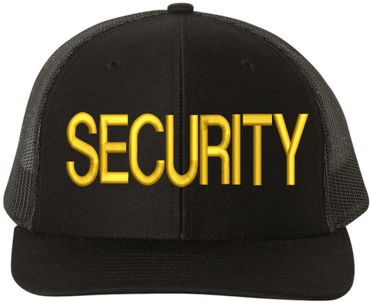 SECURITY Trucker Hat LARGE Embroidered SECURITY Officer Guard Professional Duty Mesh Back Snapback Cap