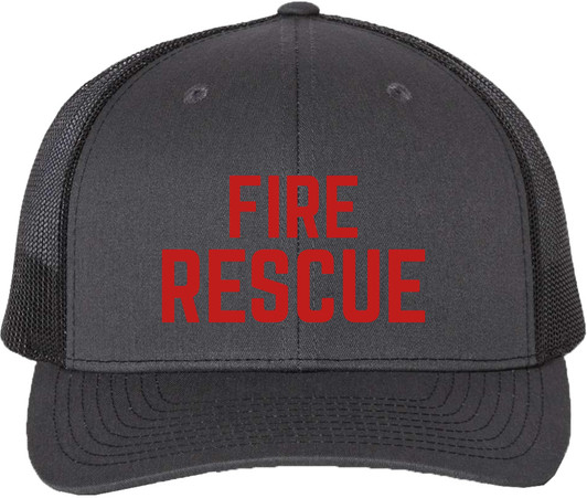 Fire Rescue Embroidered Trucker Hat Firefighter First Responder Mesh Back Snapback Baseball Cap