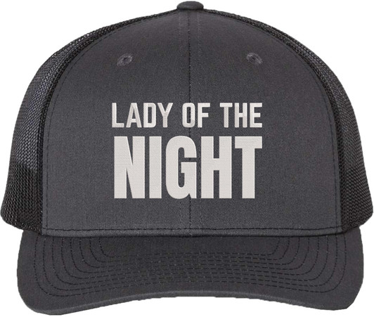 Lady Of The Night Embroidered Trucker Hat Streetwear Baseball Cap for Nightlife Parties