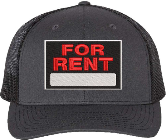 For Rent Sign Embroidered Trucker Hat | Adjustable Structured Mesh Back Baseball Cap
