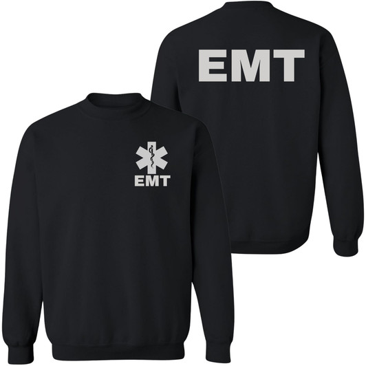 EMT Sweatshirt | Double-Sided Printed Emergency Medical Technician First Responder Crewneck Top
