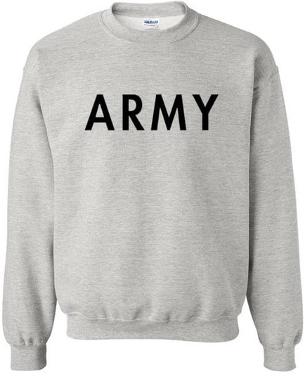 Army PT Crewneck Sweatshirt | USA Army Military Physical Training Exercise Workout Warm Sweatshirt