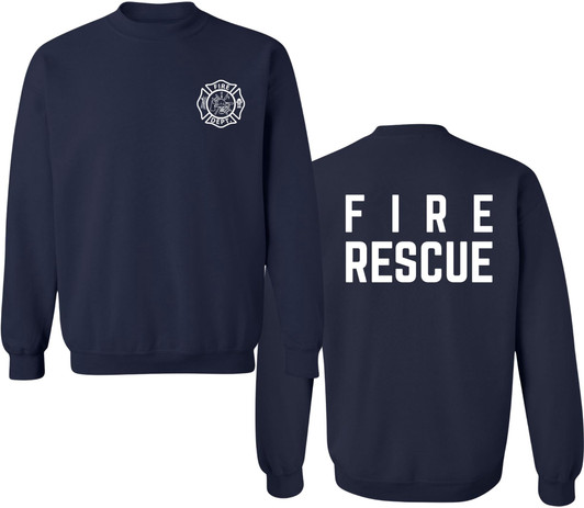 Fire Dept. Fire Rescue Crewneck Sweatshirt | Firefighter Warm Double Side Printed Sweat Shirt