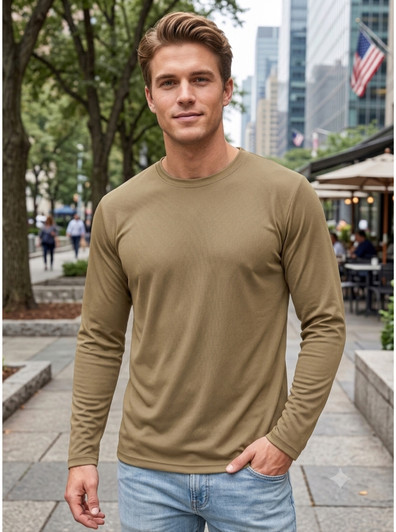 Army Universe Lightweight Breathable Long Sleeve T-Shirt 6 Pack, 100% Polyester Moisture Wicking Athletic Tee Shirt