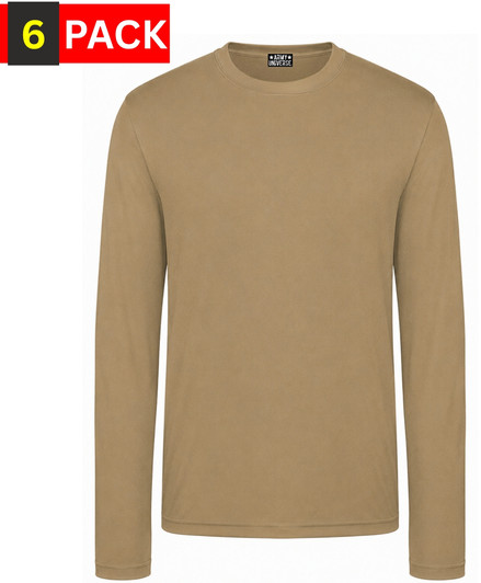 Army Universe Lightweight Breathable Long Sleeve T-Shirt 6 Pack, 100% Polyester Moisture Wicking Athletic Tee Shirt