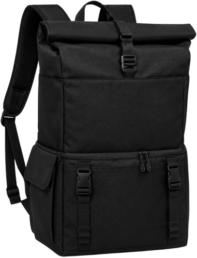Insulated Roll-Top Picnic Backpack Cooler with Padded Straps, 21L